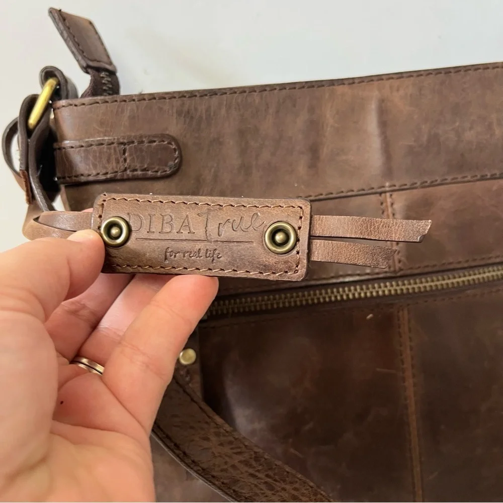 Diba True‎ Dark Brown Leather Crossbody Bag
